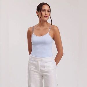 ANNE FONTAINE cintia stretch camisole azure blue made in france size 10 / FR 42